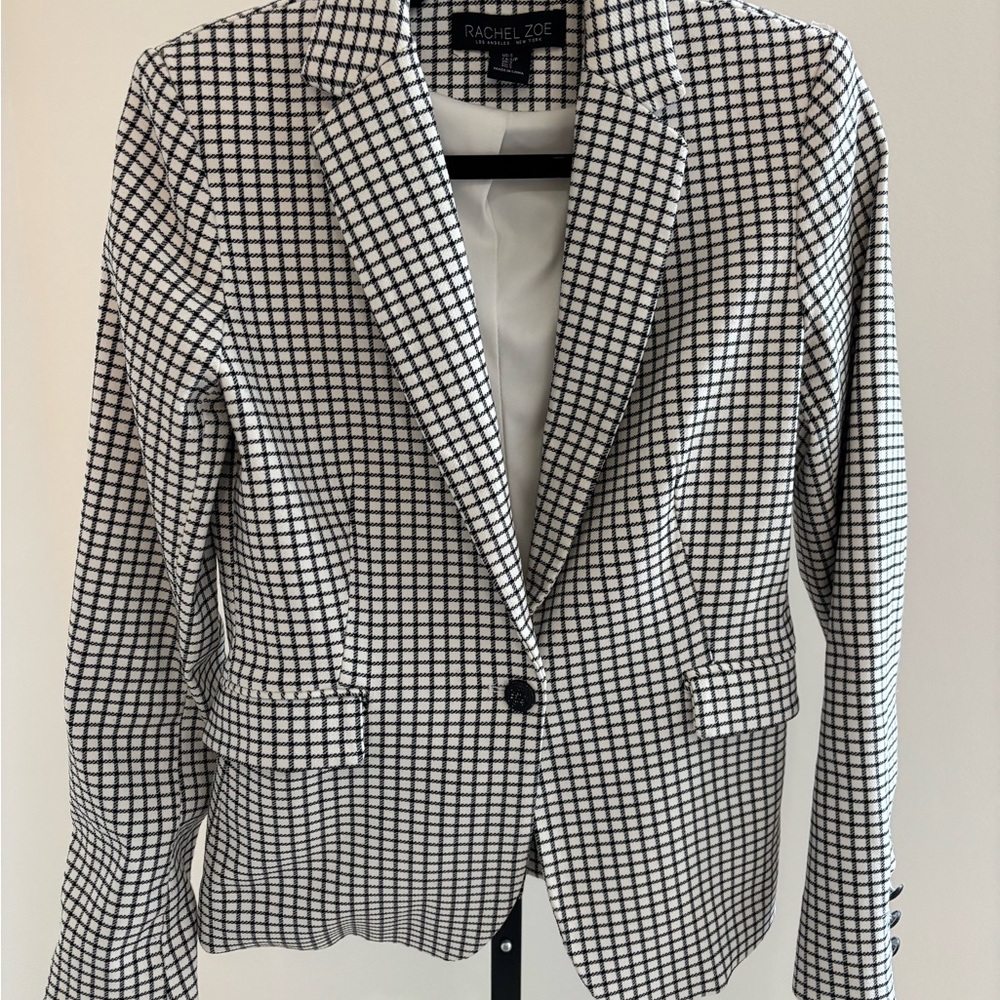 Rachel Zoe Black and White Checkered Women's Blazer